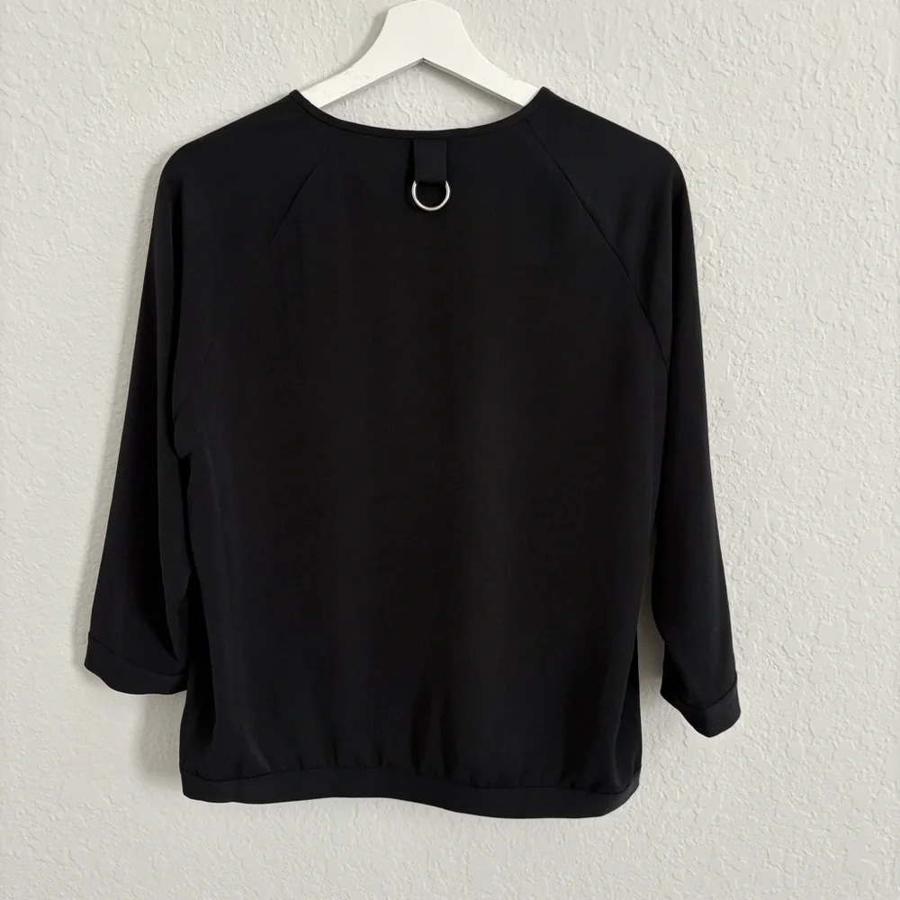 Tibi Soft Drape Asymmetrical Top in Black - Picture 5 of 9